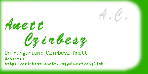 anett czirbesz business card